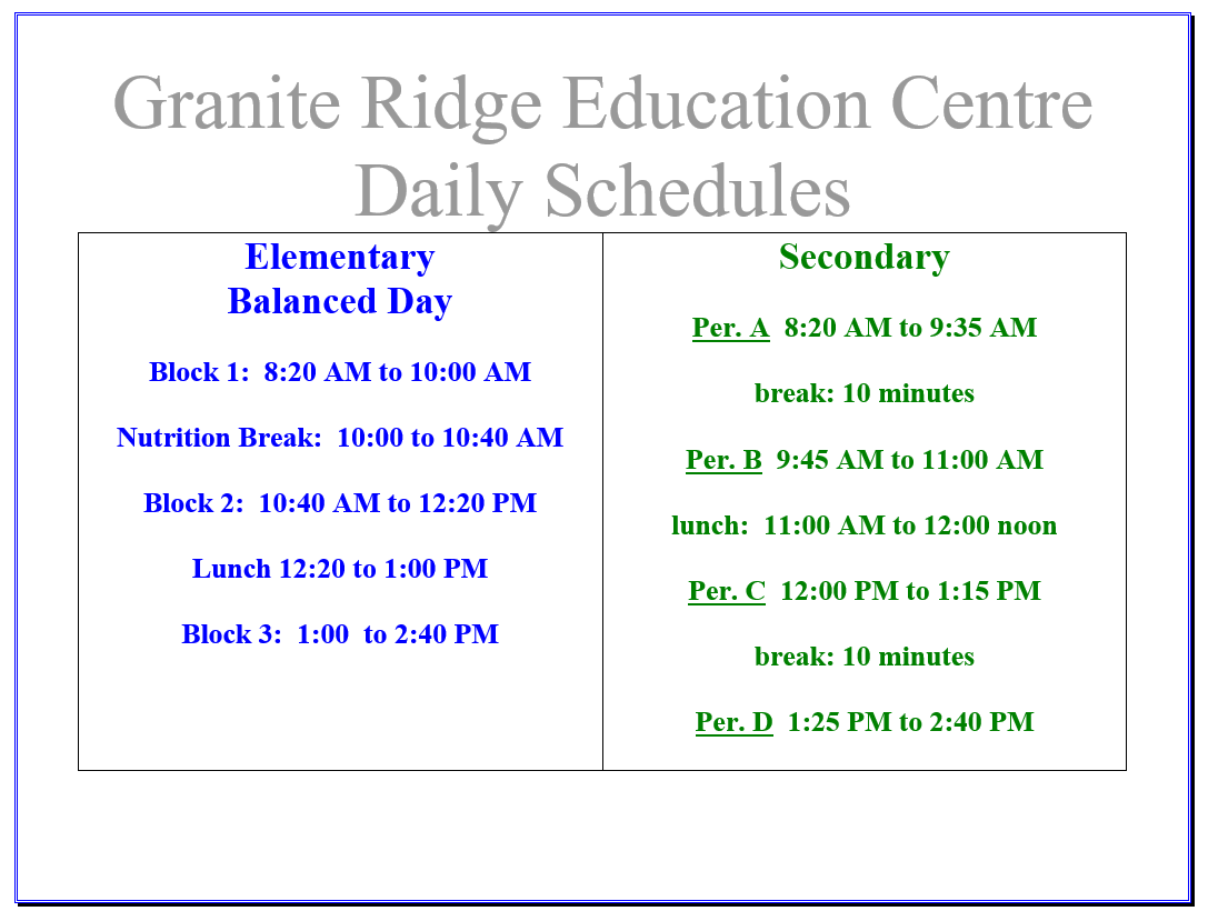 Daily Schedule